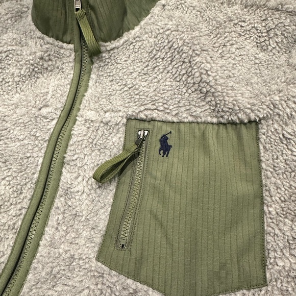 Full size hybrid Polo Ralph Lauren Sherpa fleece jacket - like new. - Picture 2 of 5